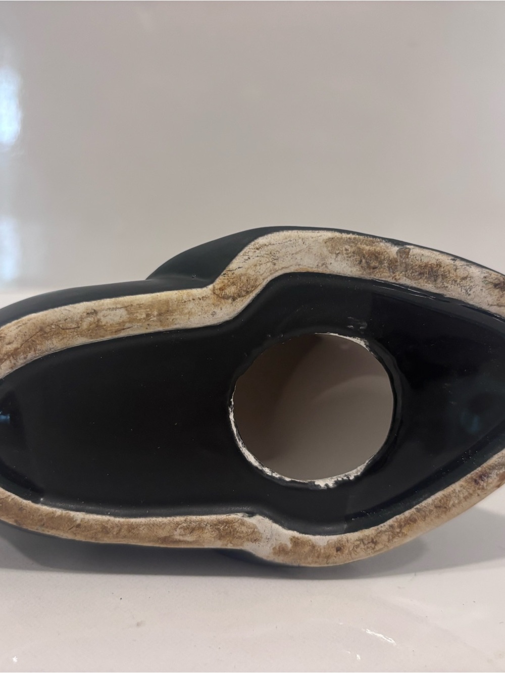 Vintage Mid-Century Modern Abstract Swan Ceramic Sculpture Blue Black MCM Decor - Picture 5 of 7